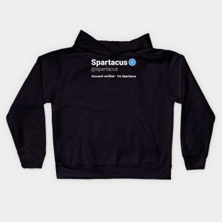 I'm Spartacus - Parody Social Network Account Name with a Blue Verified Badge Kids Hoodie